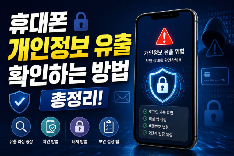 휴대폰 개인정보 유출 확인하는 방법 총정리