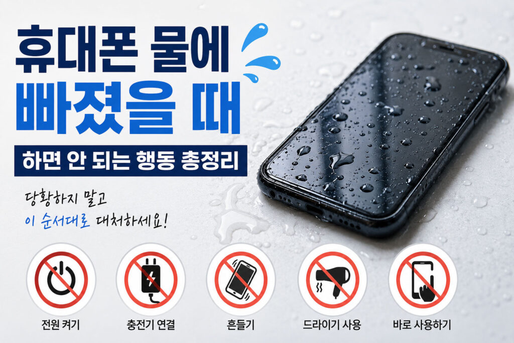 휴대폰 물에 빠졌을 때 대처 방법