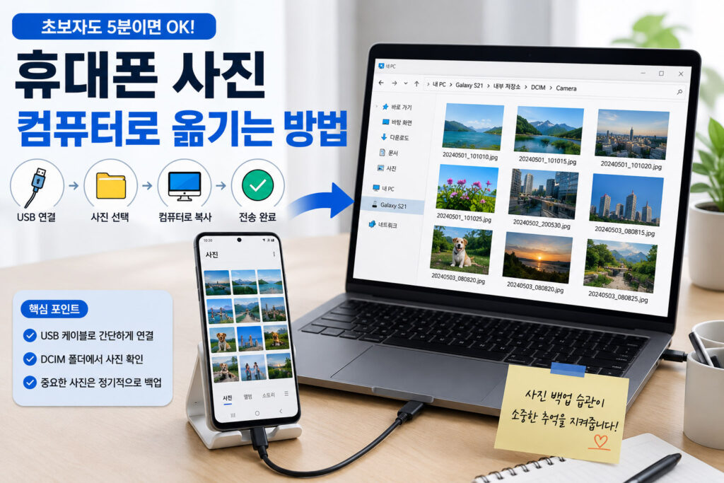 휴대폰 사진 컴퓨터로 옮기는 방법