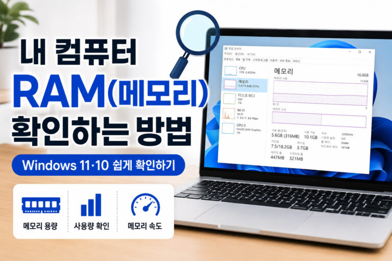 Windows에서 RAM 메모리 확인하는 방법
